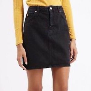 TOPSHOP Black Denim Mini Skirt